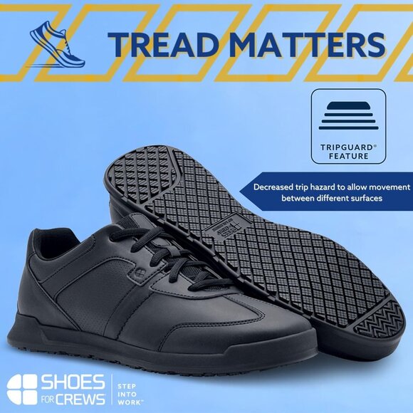 Non Slip Food Service Work Sneakers Lace-Up Breathable Shoes for Crews Men's - Picture 2 of 9